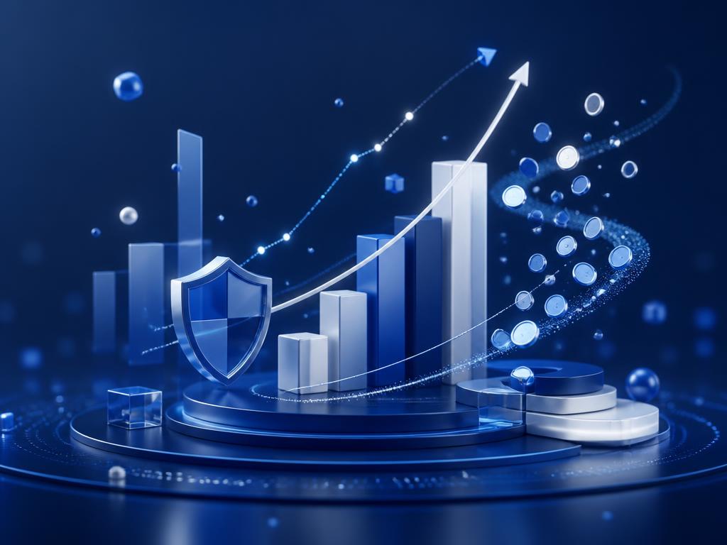 Abstract visualization of financial growth and security